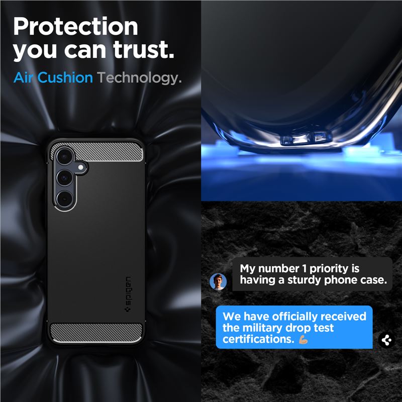 Spigen Rugged Armor, matte black - Samsung Galaxy A55