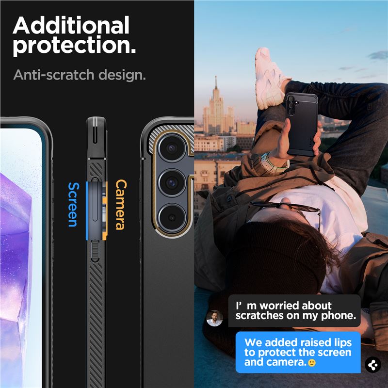 Spigen Rugged Armor, matte black - Samsung Galaxy A55