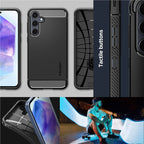 Spigen Rugged Armor, matte black - Samsung Galaxy A55