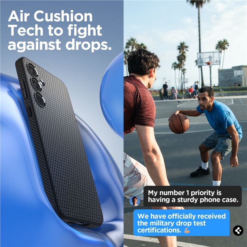 Mil-grade certifikácia odolnosti pri páde s Air Cushion Technology® v rohoch krytu