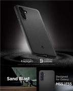 Spigen Essential Sand Blast, matná čierna - Samsung Galaxy M55 5G