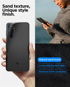 Spigen Essential Sand Blast, matná čierna - Samsung Galaxy M55 5G