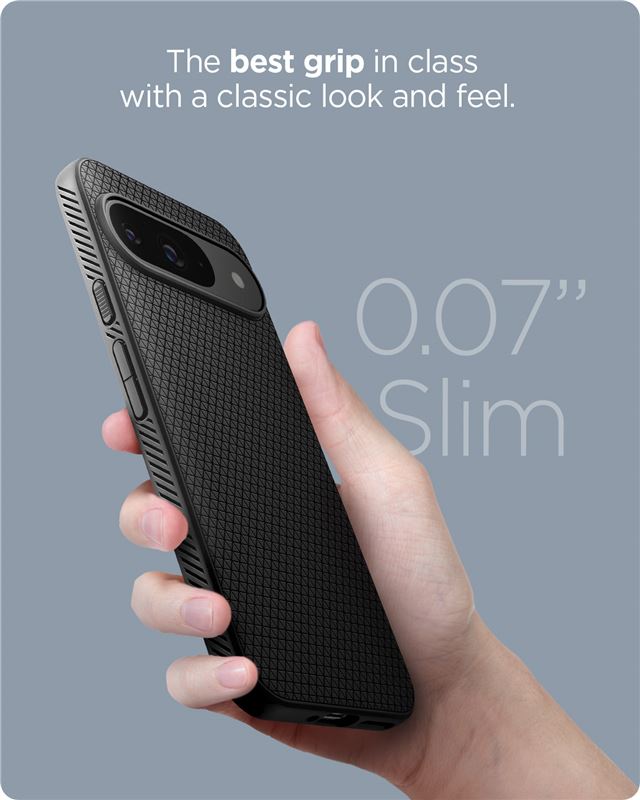 Spigen Liquid Air, matte black - Google Pixel 9 Pro/Pixel 9
