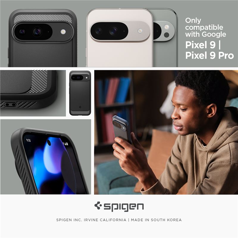 Spigen Rugged Armor, matte black - Google Pixel 9 Pro/Pixel 9