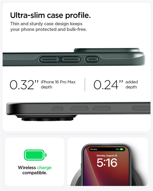 Spigen Thin Fit MagSafe, abyss green - iPhone 16 Pro Max