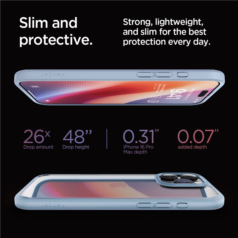 Spigen Crystal Hybrid, sierra blue - iPhone 16 Pro Max