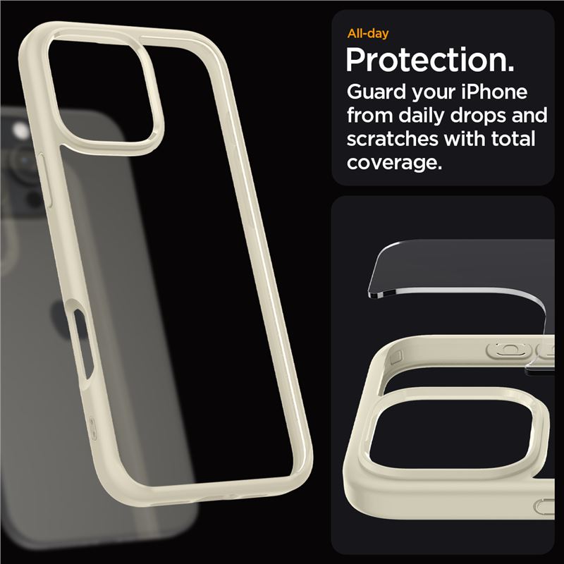 Spigen Crystal Hybrid, mute beige - iPhone 16 Pro Max