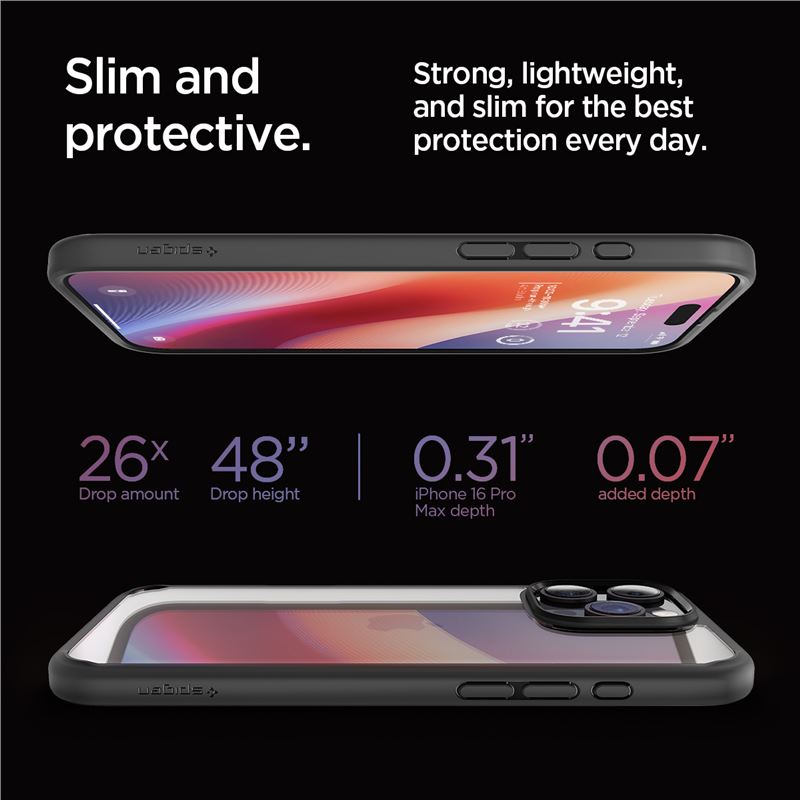 Spigen Crystal Hybrid, matte black - iPhone 16 Pro Max