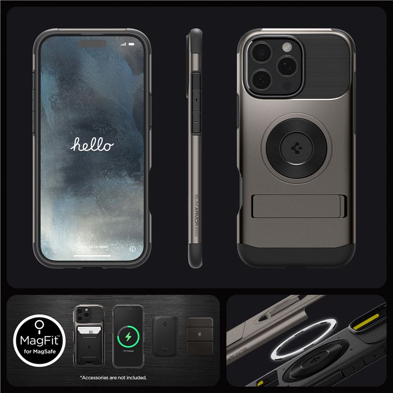 Spigen Slim Armor MagSafe, gunmetal - iPhone 16 Pro Max