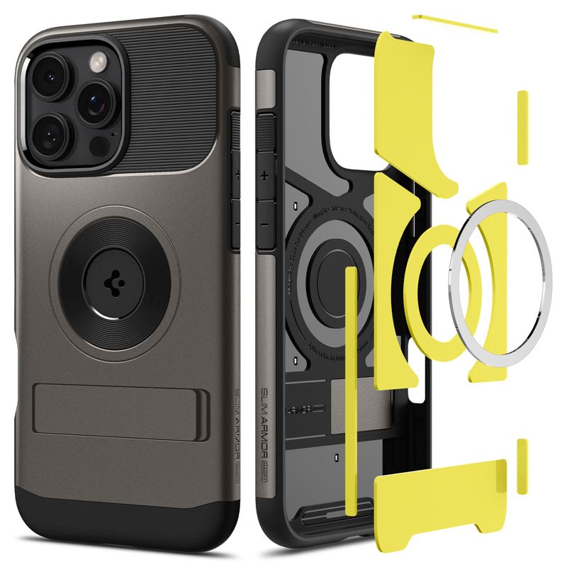 Spigen Slim Armor MagSafe, gunmetal - iPhone 16 Pro Max