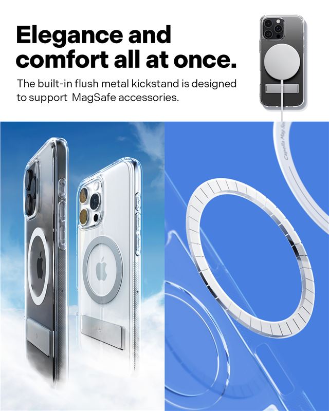 Spigen Caseology Capella MagSafe Kickstand, clear white silver - iPhone 16 Pro Max
