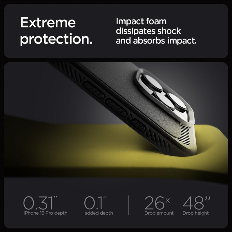 Spigen Rugged Armor MagSafe, matte black - iPhone 16 Pro