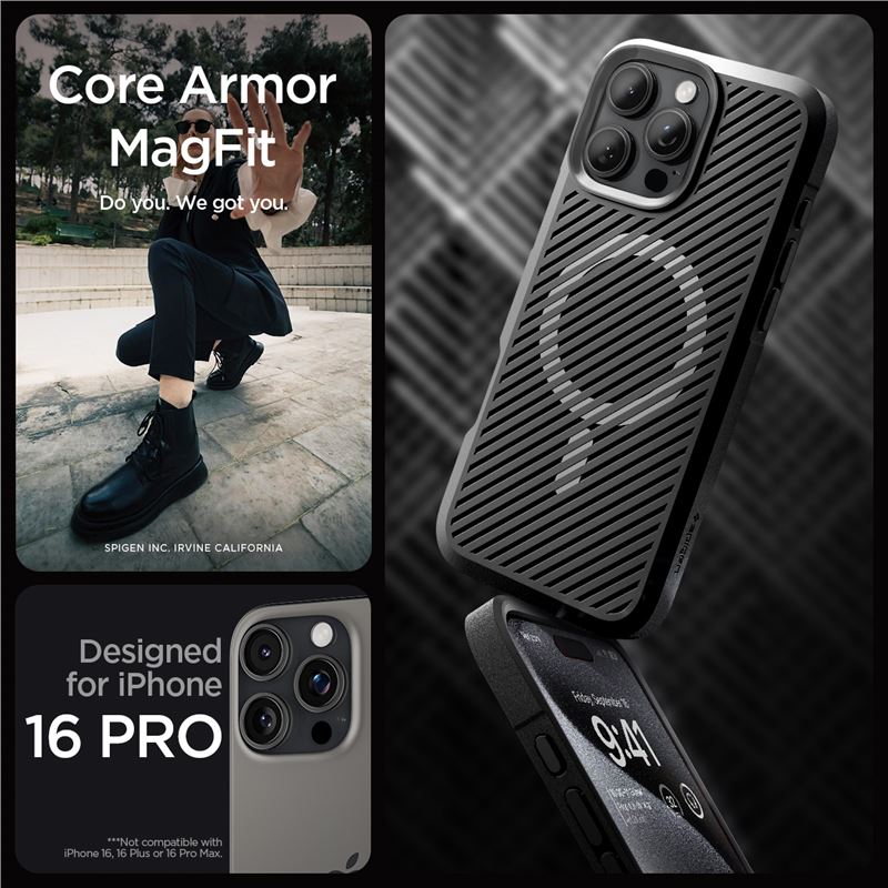 Spigen Core Armor MagSafe, matte black - iPhone 16 Pro