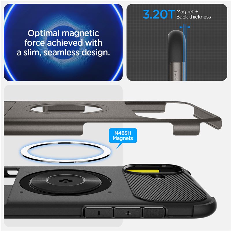 Spigen Slim Armor MagSafe, gunmetal - iPhone 16