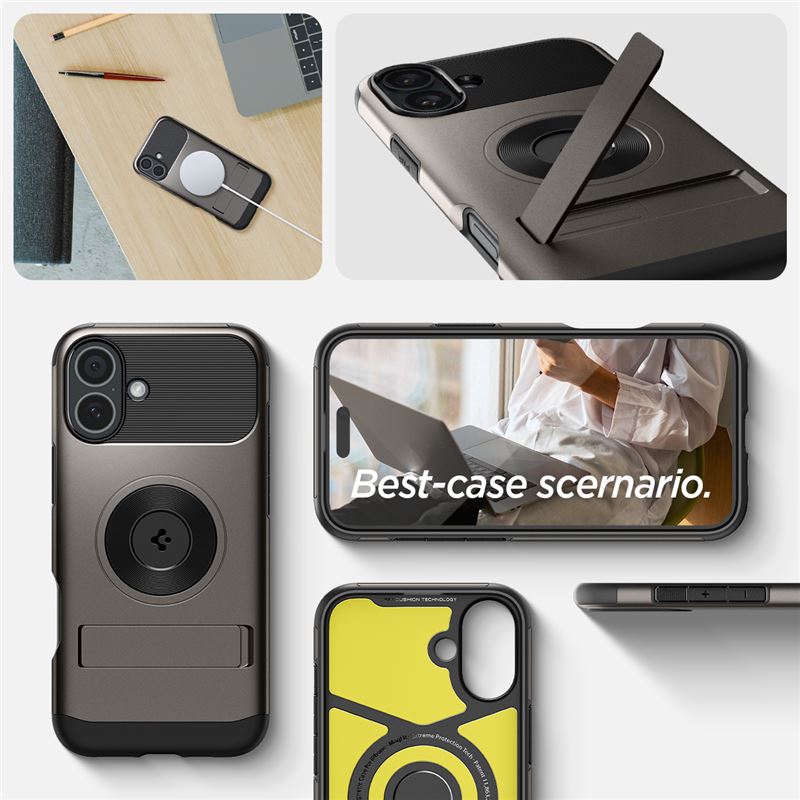 Spigen Slim Armor MagSafe, gunmetal - iPhone 16