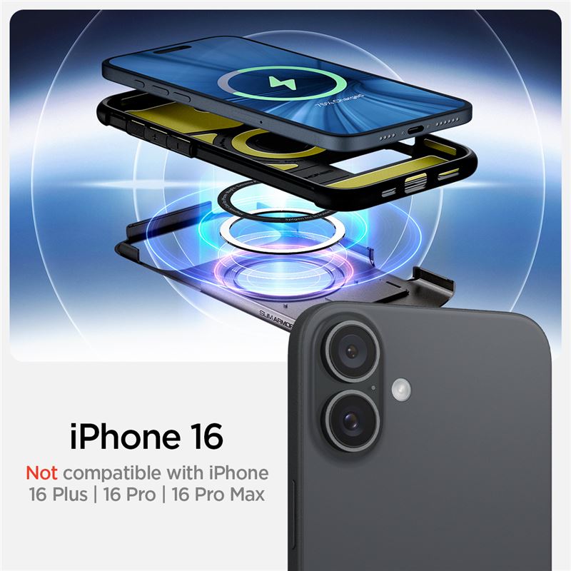 Spigen Slim Armor MagSafe, gunmetal - iPhone 16