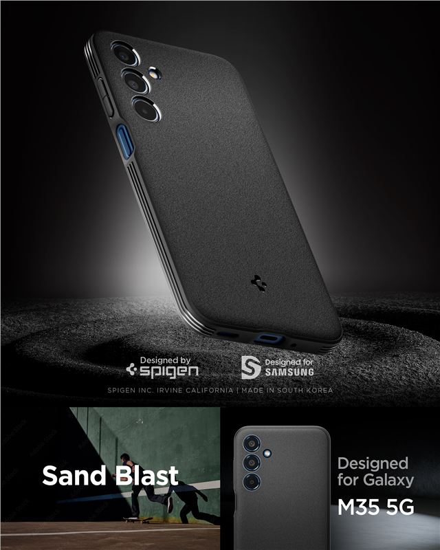 Spigen Essential Sand Blast, matte black - Samsung Galaxy M35 5G
