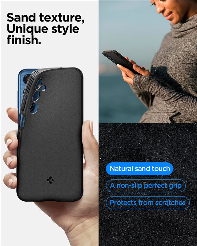 Spigen Essential Sand Blast, matte black - Samsung Galaxy M35 5G