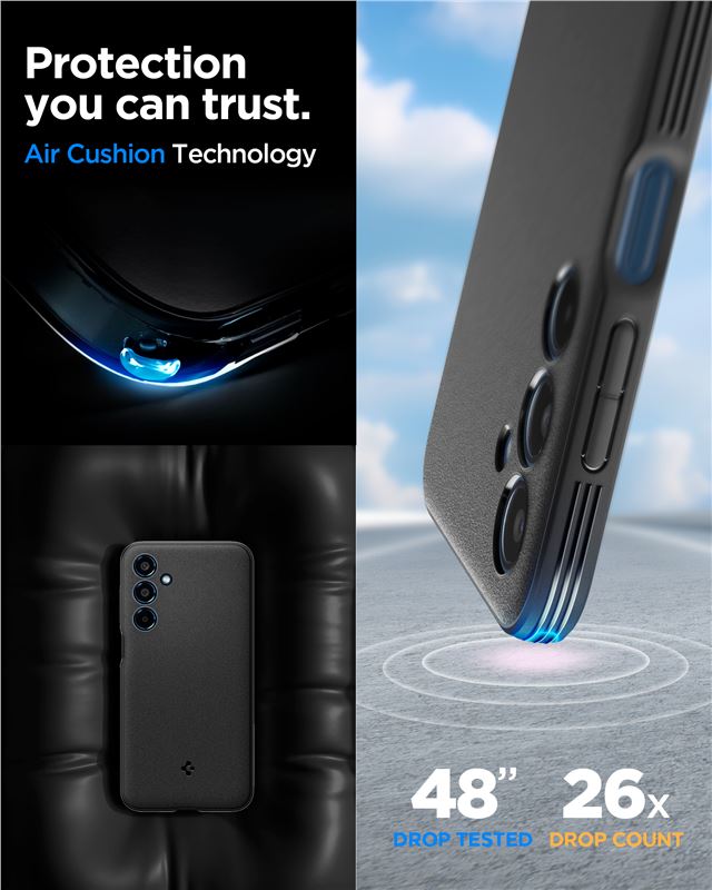 Spigen Essential Sand Blast, matte black - Samsung Galaxy M35 5G