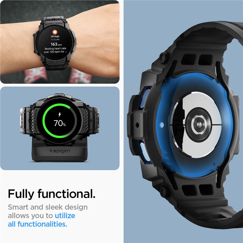 Spigen Rugged Armor Pro, matná čierna - Samsung Galaxy Watch7 (44mm)