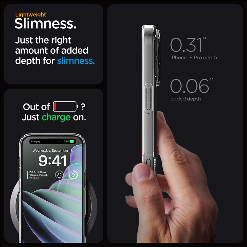 Spigen Crystal Flex MagSafe, krištáľovo čistý - iPhone 16 Pro