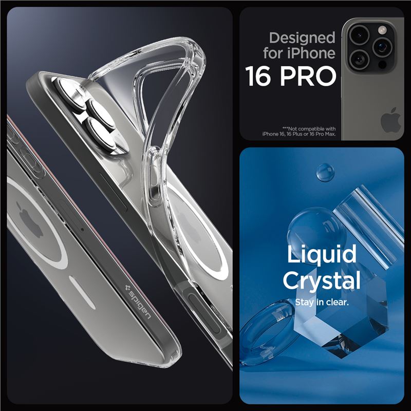 Spigen Crystal Flex MagSafe, krištáľovo čistý - iPhone 16 Pro