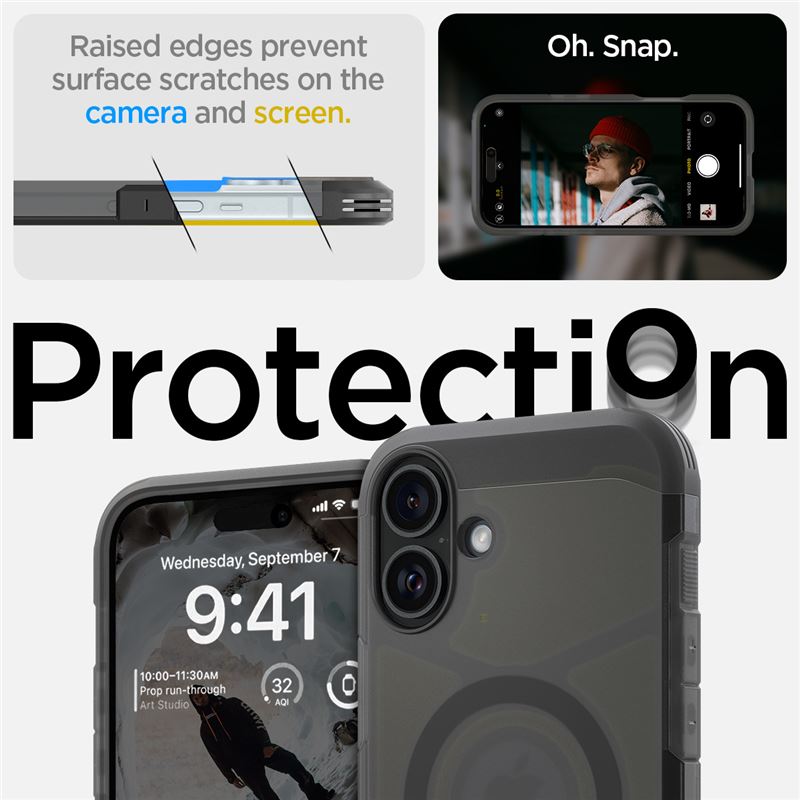 Spigen Tough Armor MagSafe, frost black - iPhone 16
