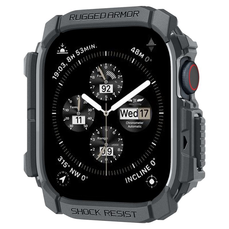 Spigen Rugged Armor, tmavosivý – Apple Watch 11/10 46 mm
