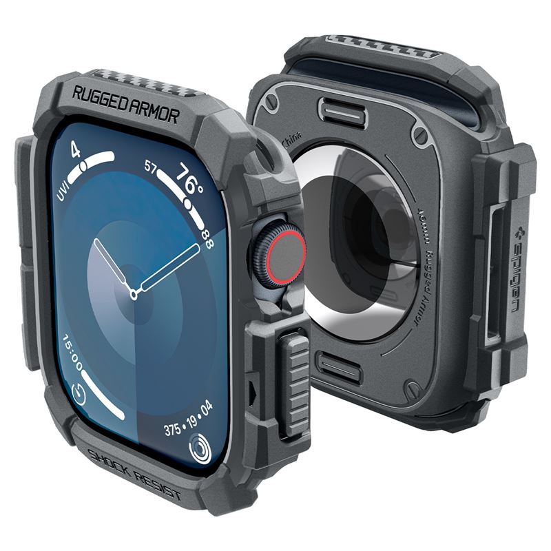 Spigen Rugged Armor, tmavosivý – Apple Watch 11/10 46 mm
