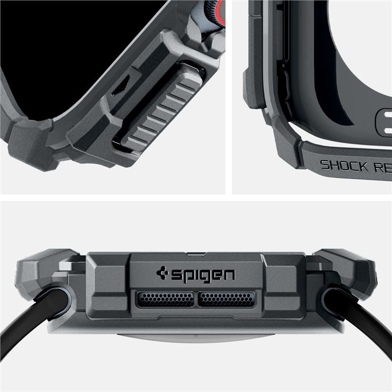 Spigen Rugged Armor, tmavosivý – Apple Watch 11/10 46 mm