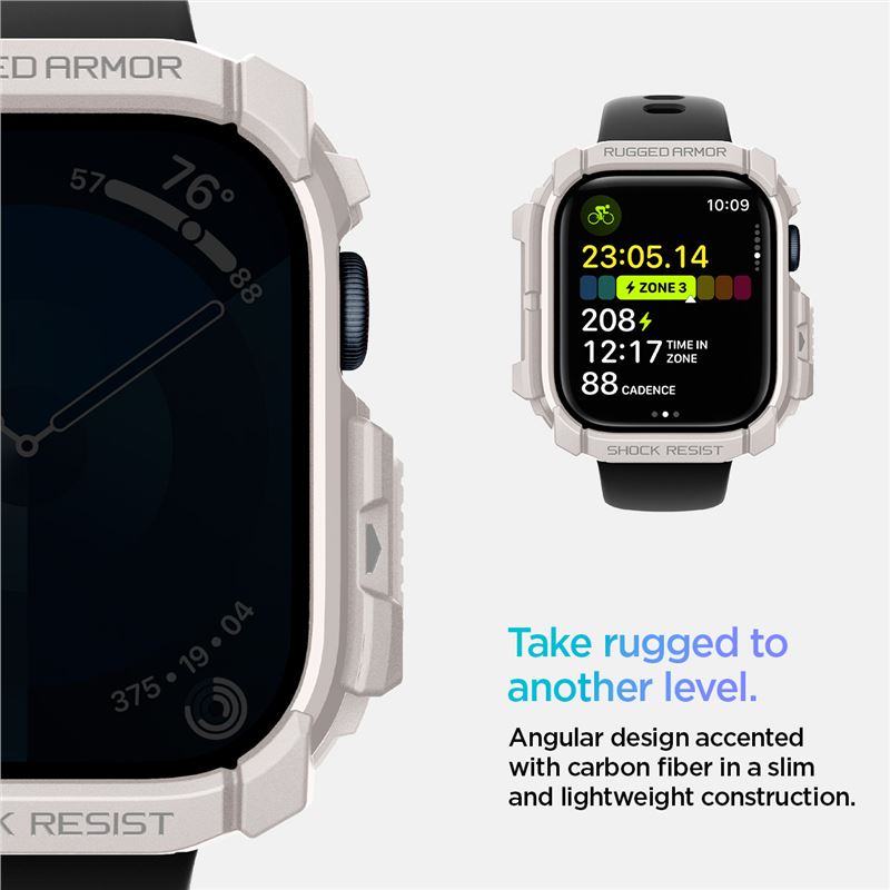 Spigen Rugged Armor, dune beige - Apple Watch 11/10 46mm