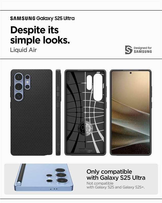 Spigen Liquid Air, matte black - Samsung Galaxy S25 Ultra