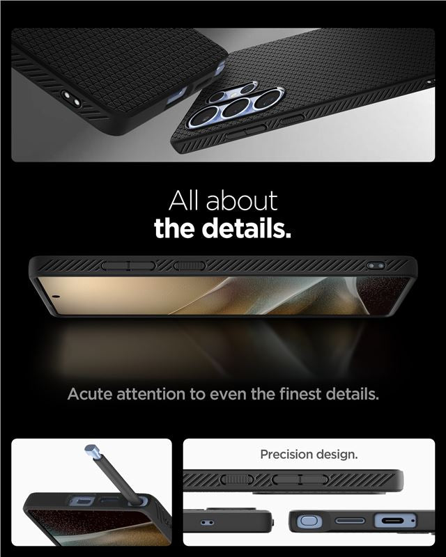 Spigen Liquid Air, matte black - Samsung Galaxy S25 Ultra