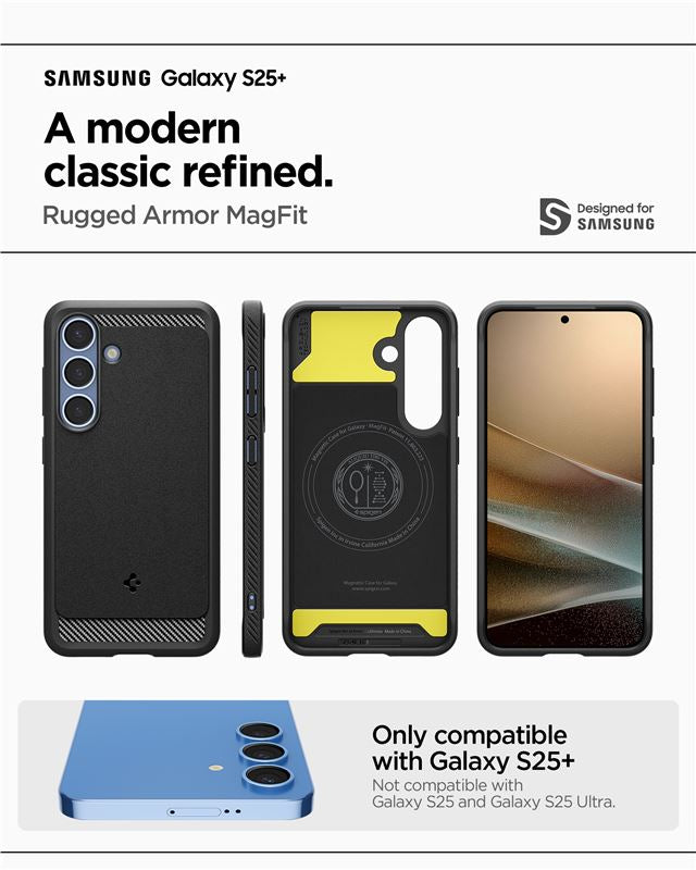 Spigen Rugged Armor MagSafe, matná čierna - Samsung Galaxy S25+