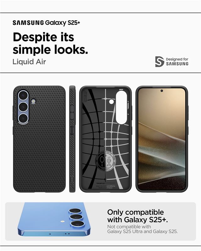 Spigen Liquid Air, matte black - Samsung Galaxy S25+