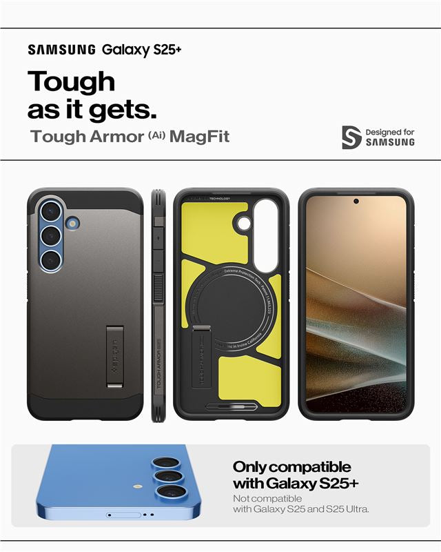 Spigen Tough Armor MagSafe, gunmetal – Samsung Galaxy S25+
