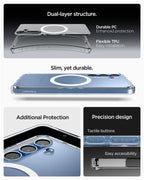Spigen Ultra Hybrid MagSafe, čisto biely – Samsung Galaxy S25