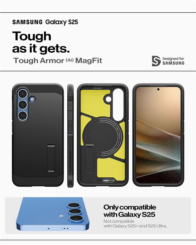 Spigen Tough Armor MagSafe, čierna - Samsung Galaxy S25