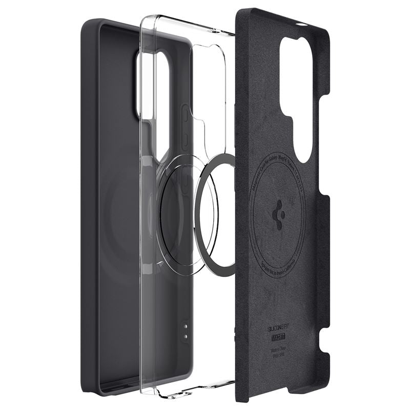 Spigen Silicone Fit MagSafe, čierny - Samsung Galaxy S25 Ultra