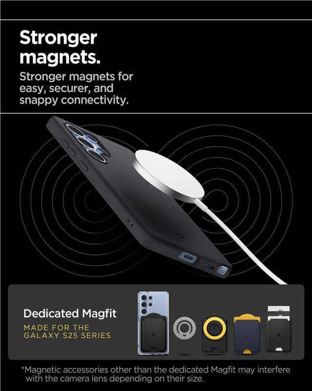 Spigen Silicone Fit MagSafe, čierny - Samsung Galaxy S25 Ultra