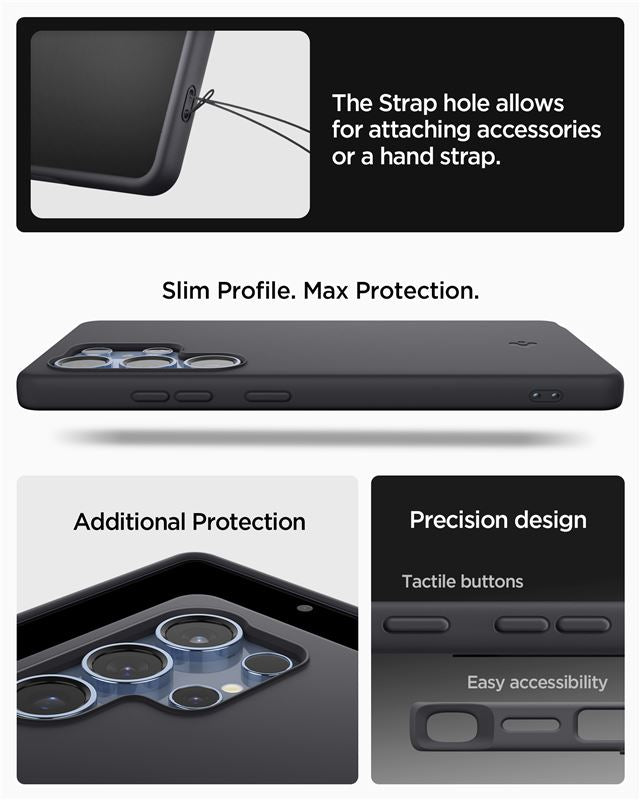 Spigen Silicone Fit MagSafe, čierny - Samsung Galaxy S25 Ultra