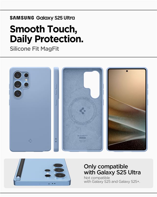 Spigen Silicone Fit MagSafe, sapphire blue - Samsung Galaxy S25 Ultra