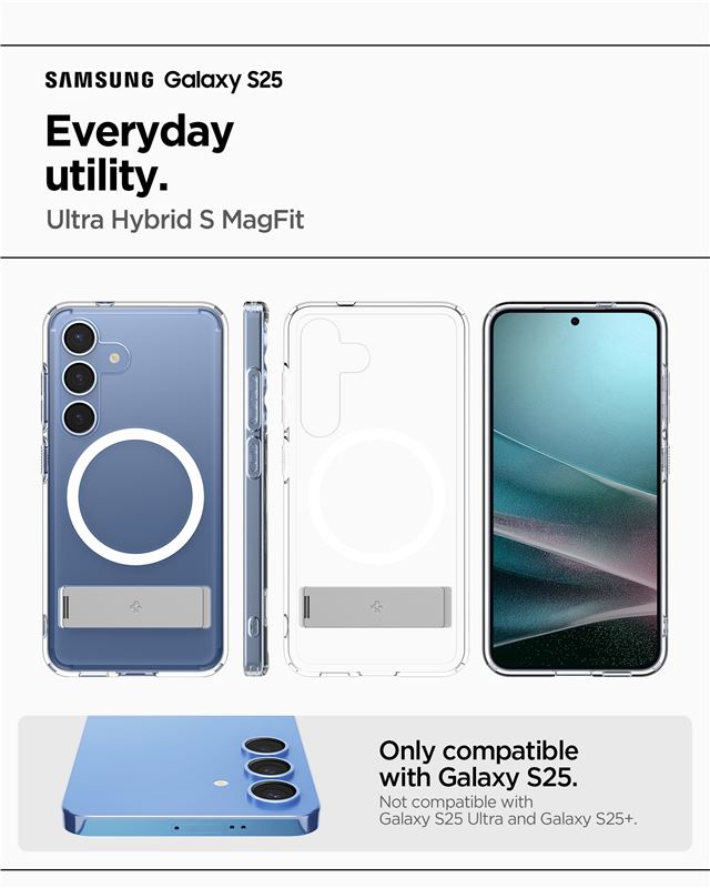 Spigen Ultra Hybrid S MagSafe, clear white - Samsung Galaxy S25