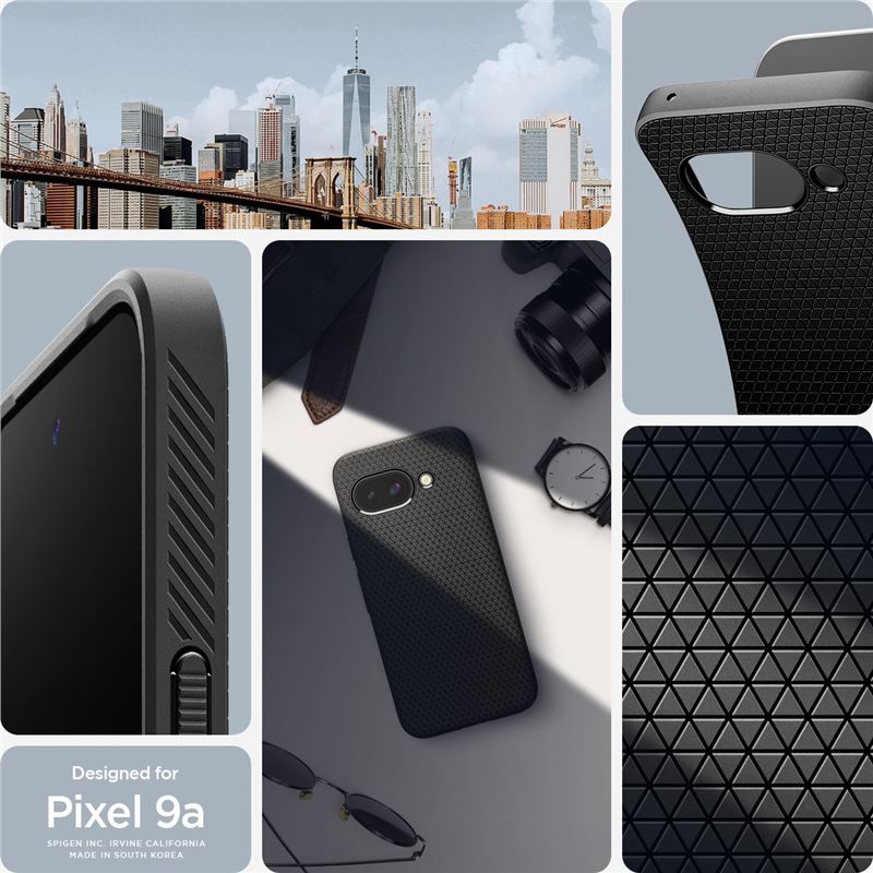 Spigen Liquid Air, matte black - Google Pixel 9a