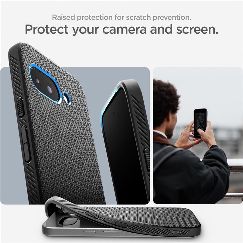 Spigen Liquid Air, matte black - Google Pixel 9a