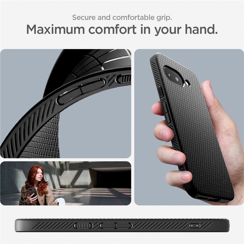 Spigen Liquid Air, matte black - Google Pixel 9a