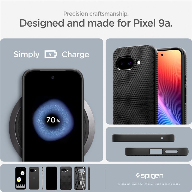 Spigen Liquid Air, matte black - Google Pixel 9a