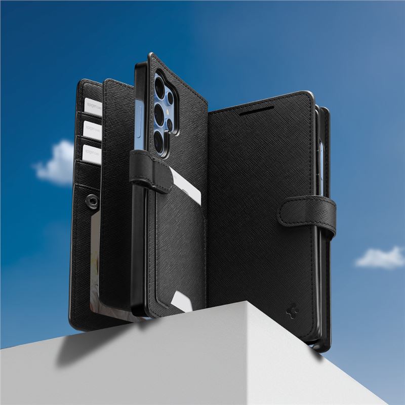 Spigen Wallet S, čierne - Samsung Galaxy S25 Ultra