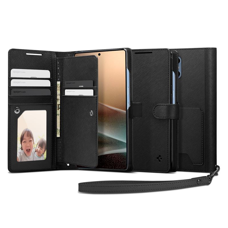 Spigen Wallet S, čierne - Samsung Galaxy S25 Ultra