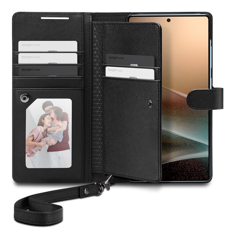 Spigen Wallet S, čierne - Samsung Galaxy S25 Ultra